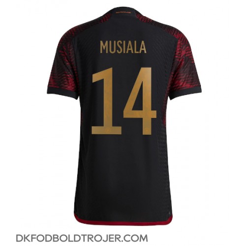 Billige Tyskland Jamal Musiala #14 Udebane Fodboldtrøjer VM 2022 Kortærmet